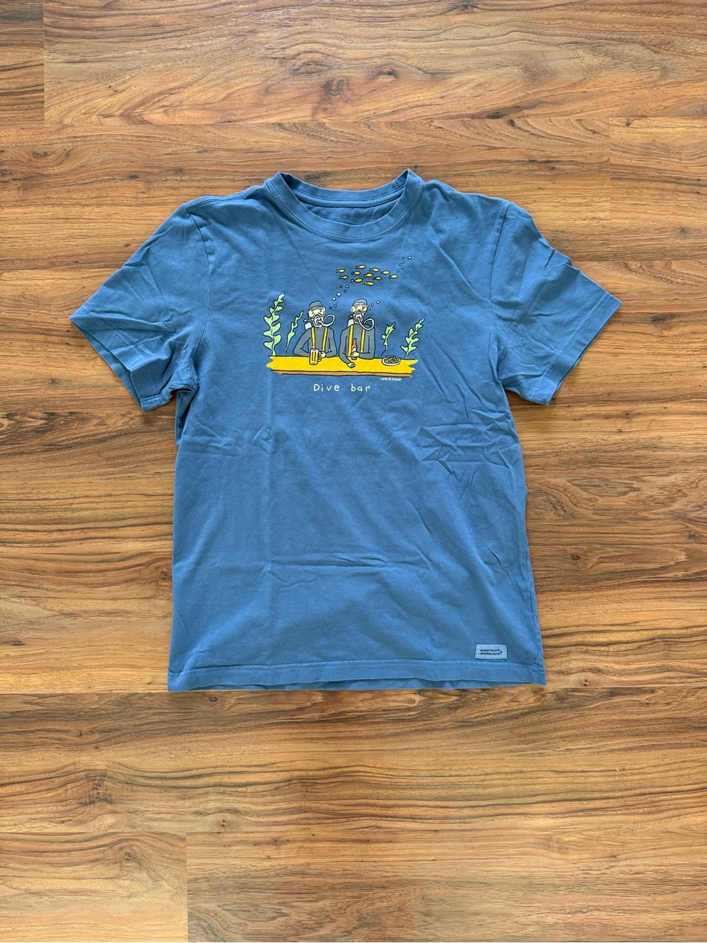 Blue “Dive Bar” Life is Good Crusher Tee